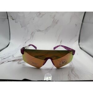 Hurley OG Sunglasses Shield Mirrored Lens UV Protection Purple‎ Marble Frame